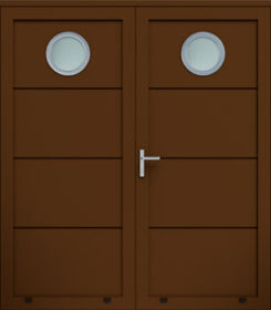 Panelové dvojkrídlové dvere, bez reliéfu, zasklenie O